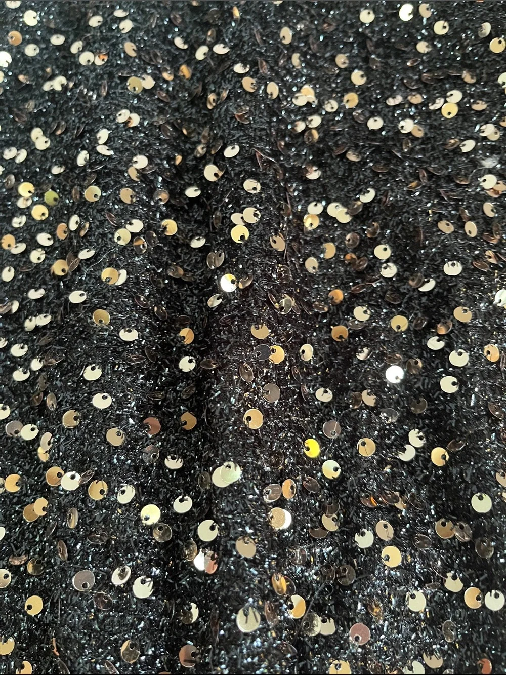 SHEIN Black Sequin Mini Skirt with Gold Sparkle